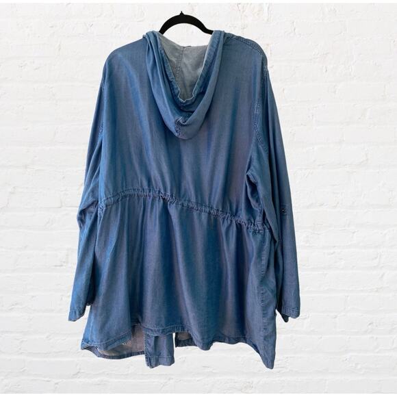 Simply Emma lightweight tensel denim jacket with hood - Picture 2 of 5